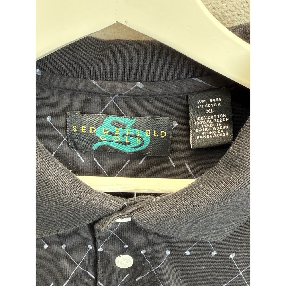 Sedgefield Golf  Men's‎ Size XL Golf Clubs All Over Print Collared Polo Shirt - Picture 3 of 6
